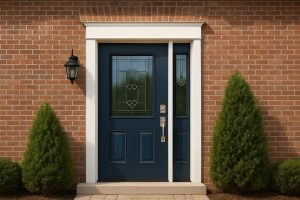 Modern front entry with new insulated exterior door, showing how upgraded doors improve indoor air quality in Ontario homes by sealing out drafts and moisture.