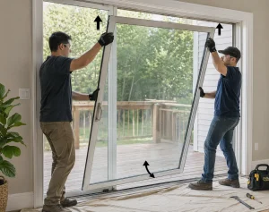 Step 3: Lift the Sliding Panel Out of the Track